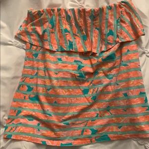 Lilly Pulitzer Wiley strapless ruffle top